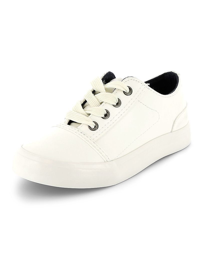 Zapatillas deportivas bajas de piel sintética blanco - Kiabi