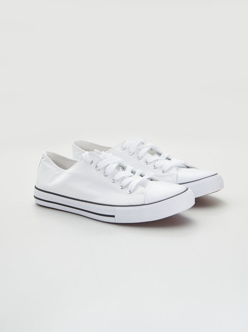 Zapatillas deportivas bajas de tela blanco - Kiabi