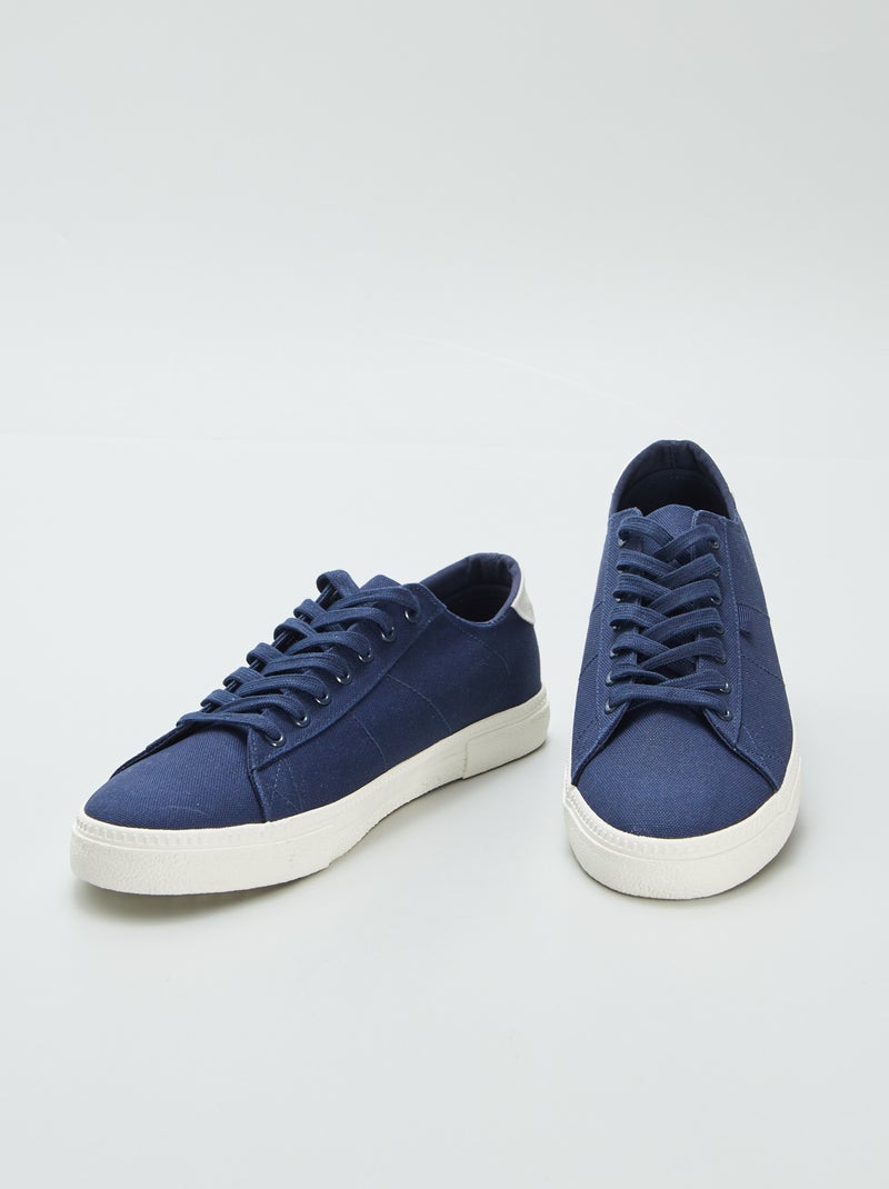 Zapatillas deportivas bajas de tela estampada AZUL - Kiabi