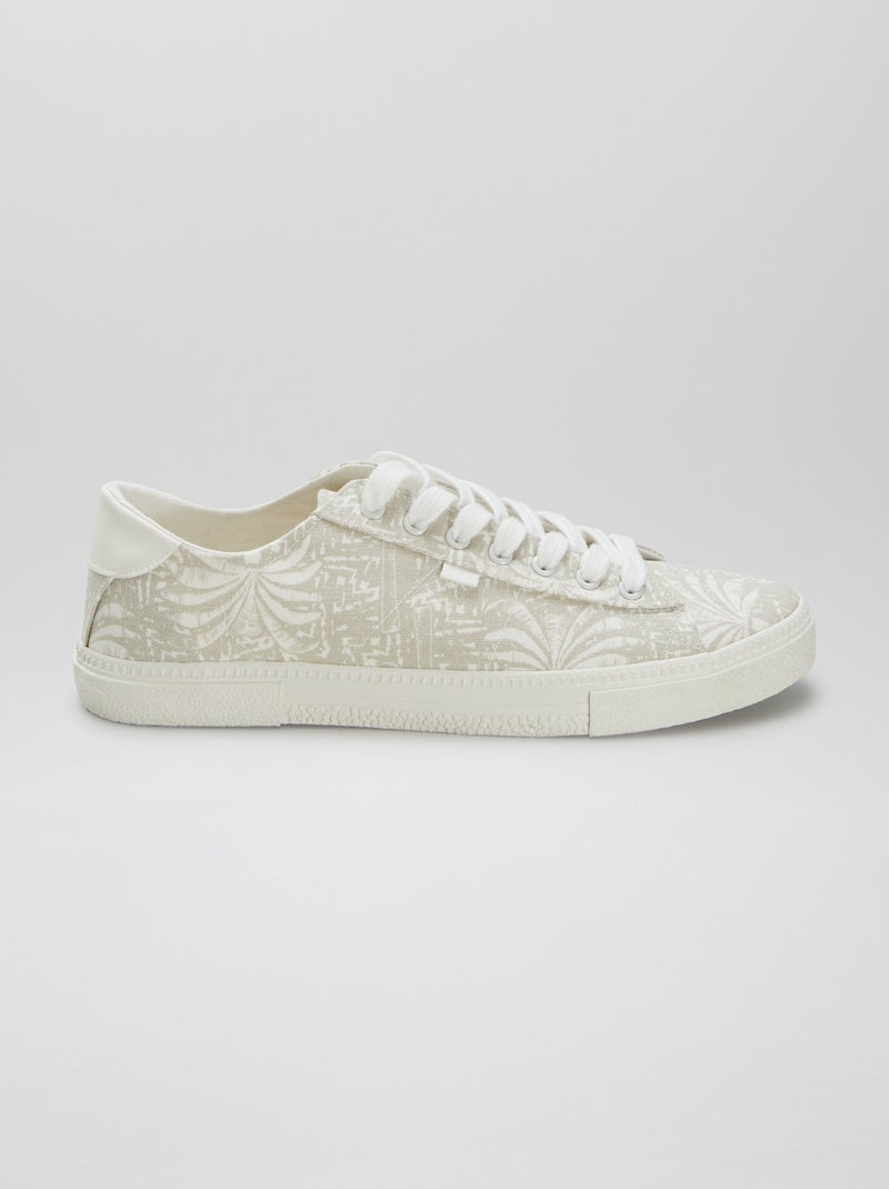 Zapatillas deportivas bajas de tela estampada BEIGE - Kiabi