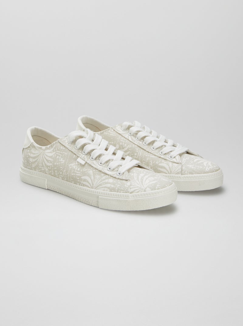 Zapatillas deportivas bajas de tela estampada BEIGE - Kiabi