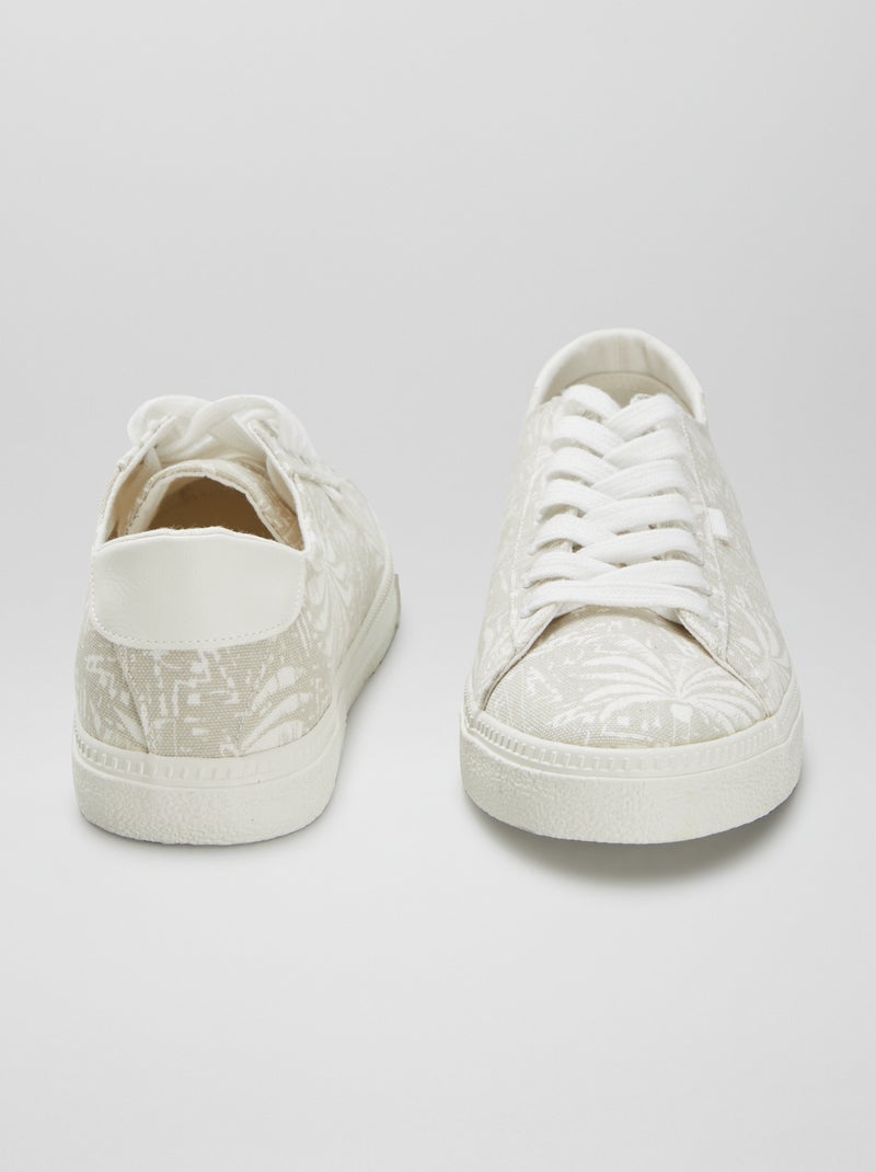 Zapatillas deportivas bajas de tela estampada BEIGE - Kiabi