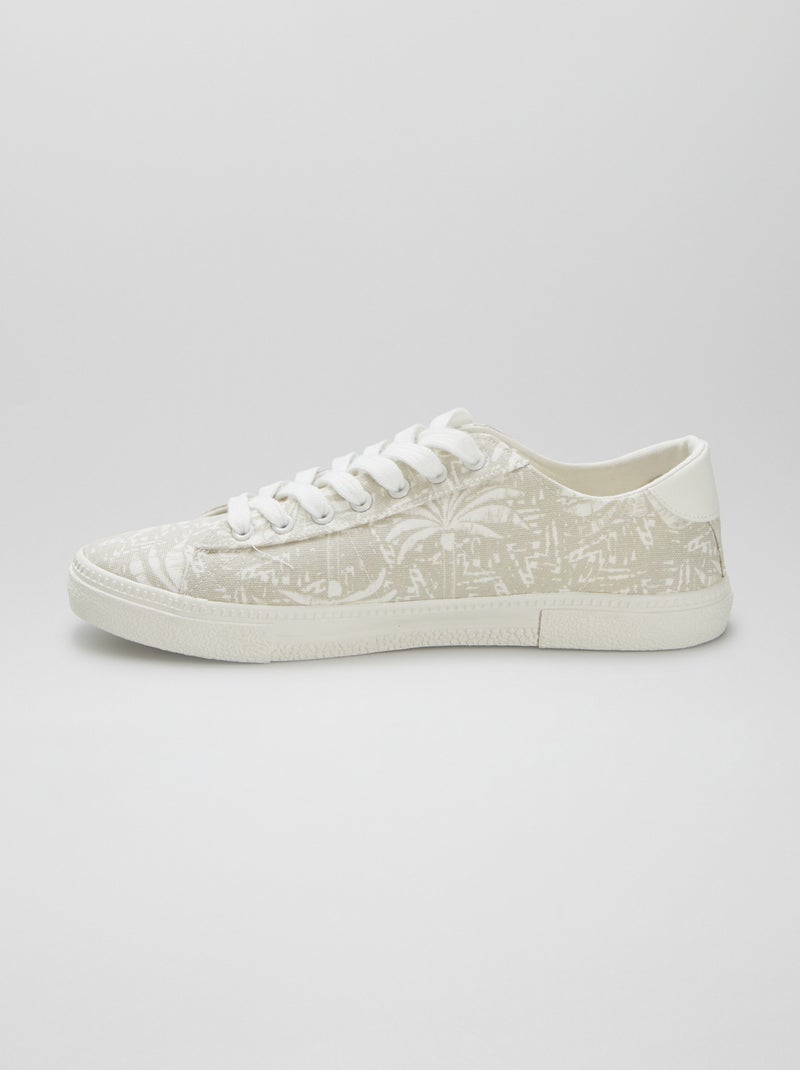 Zapatillas deportivas bajas de tela estampada BEIGE - Kiabi