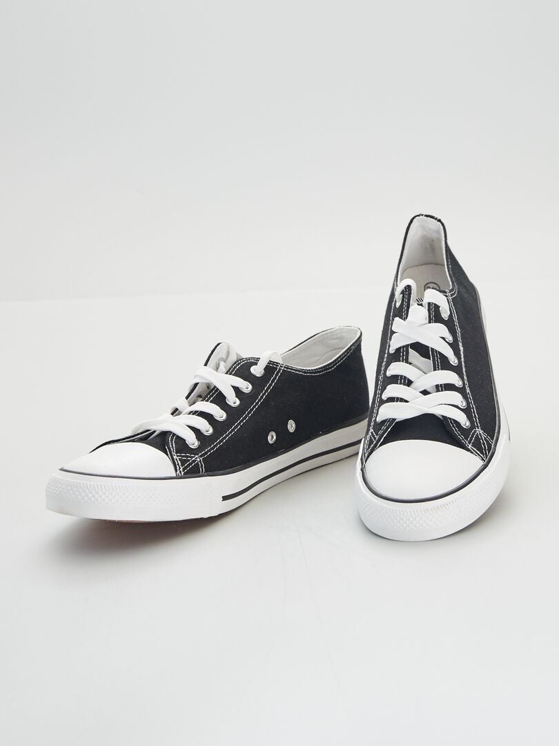 Zapatillas deportivas bajas de tela NEGRO - Kiabi