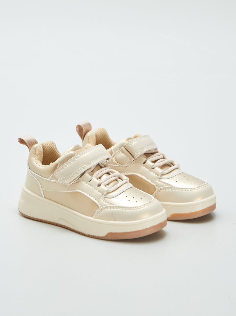 Zapatillas deportivas bajas sintéticas BEIGE - Kiabi