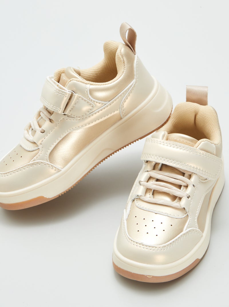 Zapatillas deportivas bajas sintéticas BEIGE - Kiabi