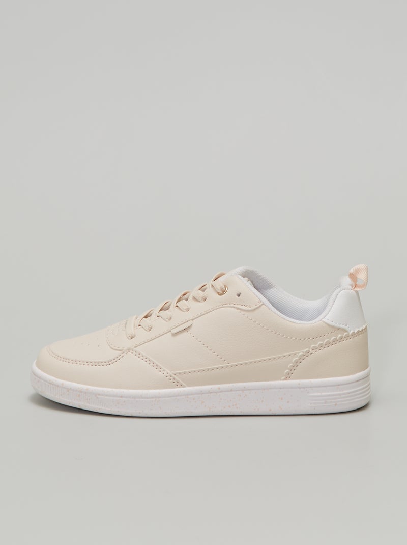 Zapatillas deportivas bajas sintéticas beige - Kiabi