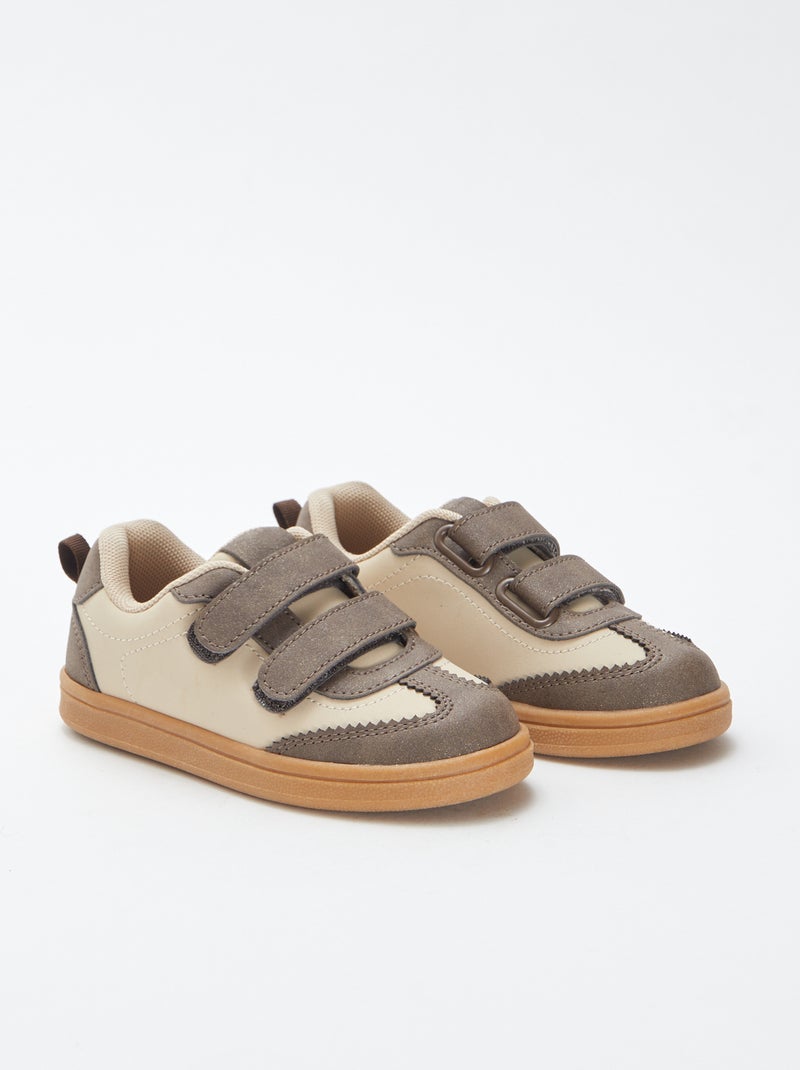 Zapatillas deportivas bicolores con velcros Blanco - Kiabi