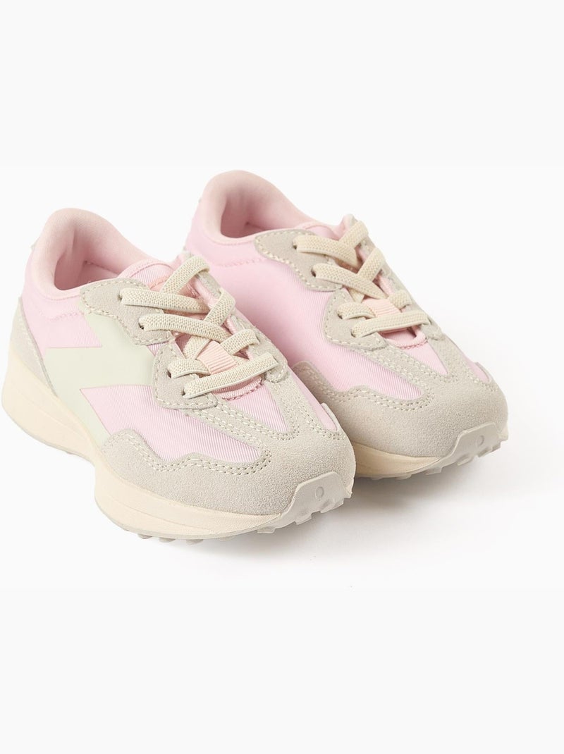 Zapatillas deportivas combinadas con cordones Superlight Runner Rosa claro - Kiabi