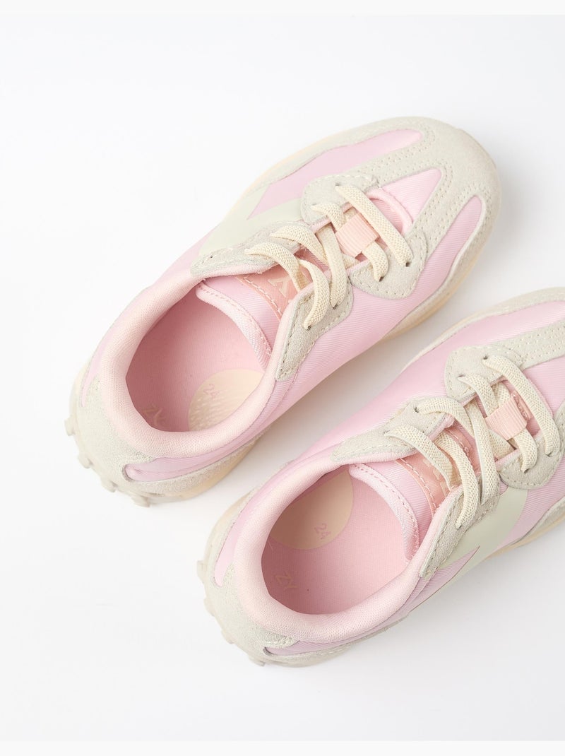 Zapatillas deportivas combinadas con cordones Superlight Runner Rosa claro - Kiabi