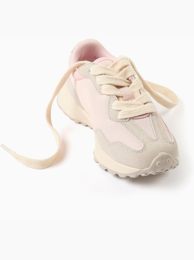 Zapatillas deportivas combinadas con cordones Superlight Runner Rosa claro - Kiabi