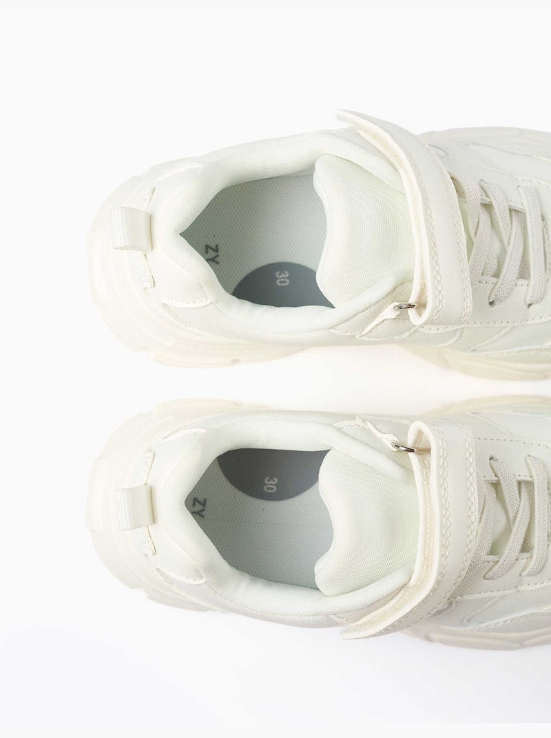 Zapatillas deportivas combinadas con forro de malla Blanco - Kiabi