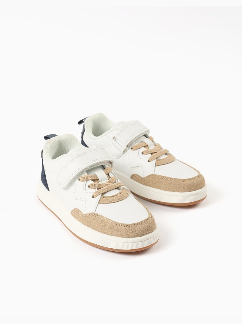 Zapatillas deportivas combinadas con tira autoadherente Blanco - Kiabi
