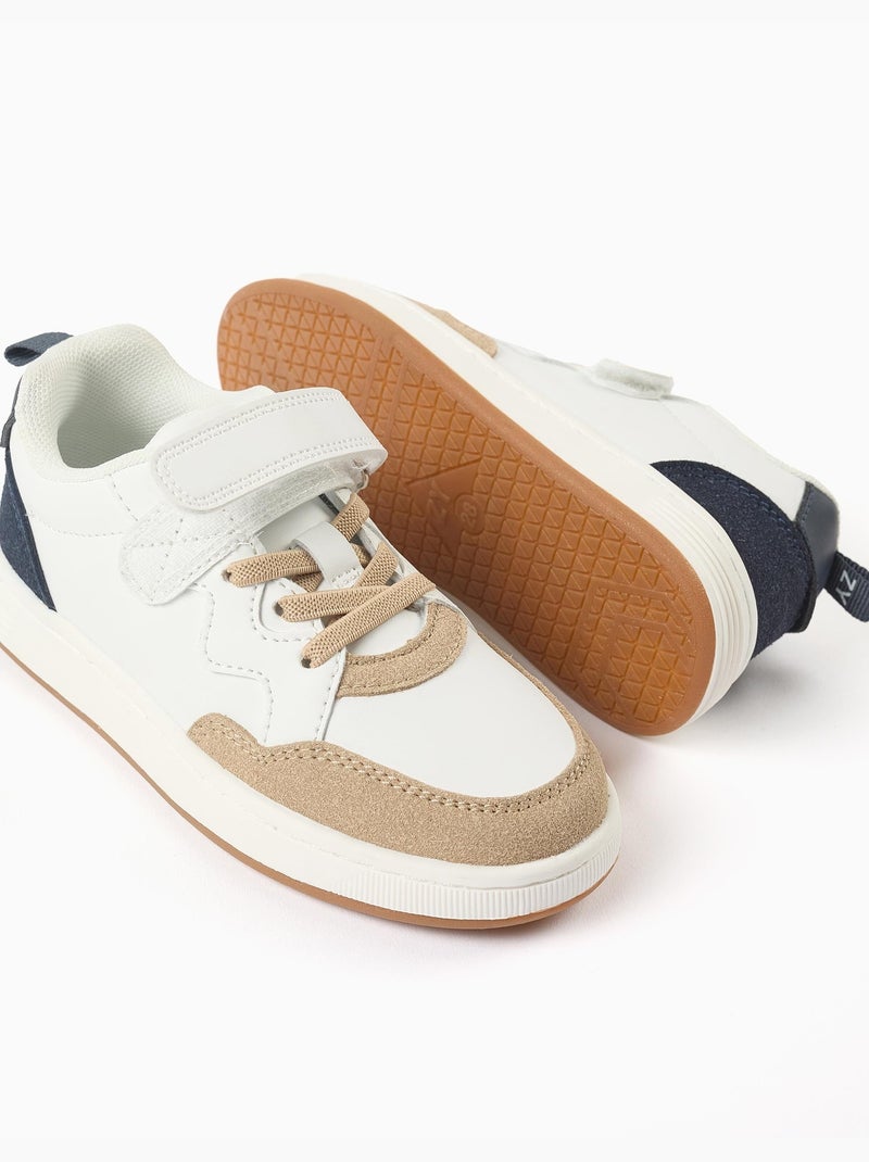 Zapatillas deportivas combinadas con tira autoadherente Blanco - Kiabi