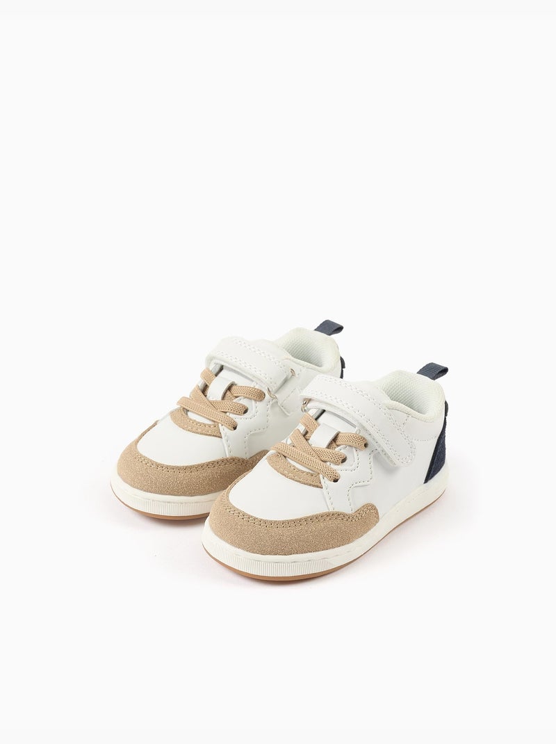 Zapatillas deportivas combinadas con tira autoadherente Blanco - Kiabi