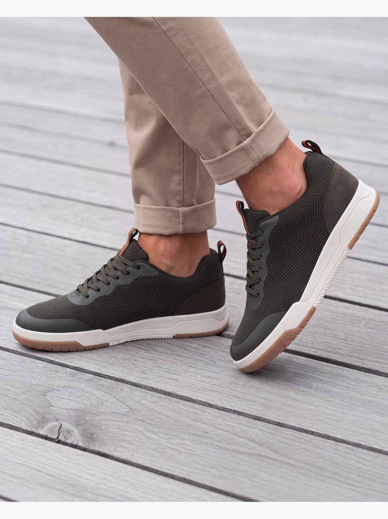 Zapatillas deportivas cómodas, duraderas, suela con memoria de forma y fáciles de poner Caqui - Kiabi