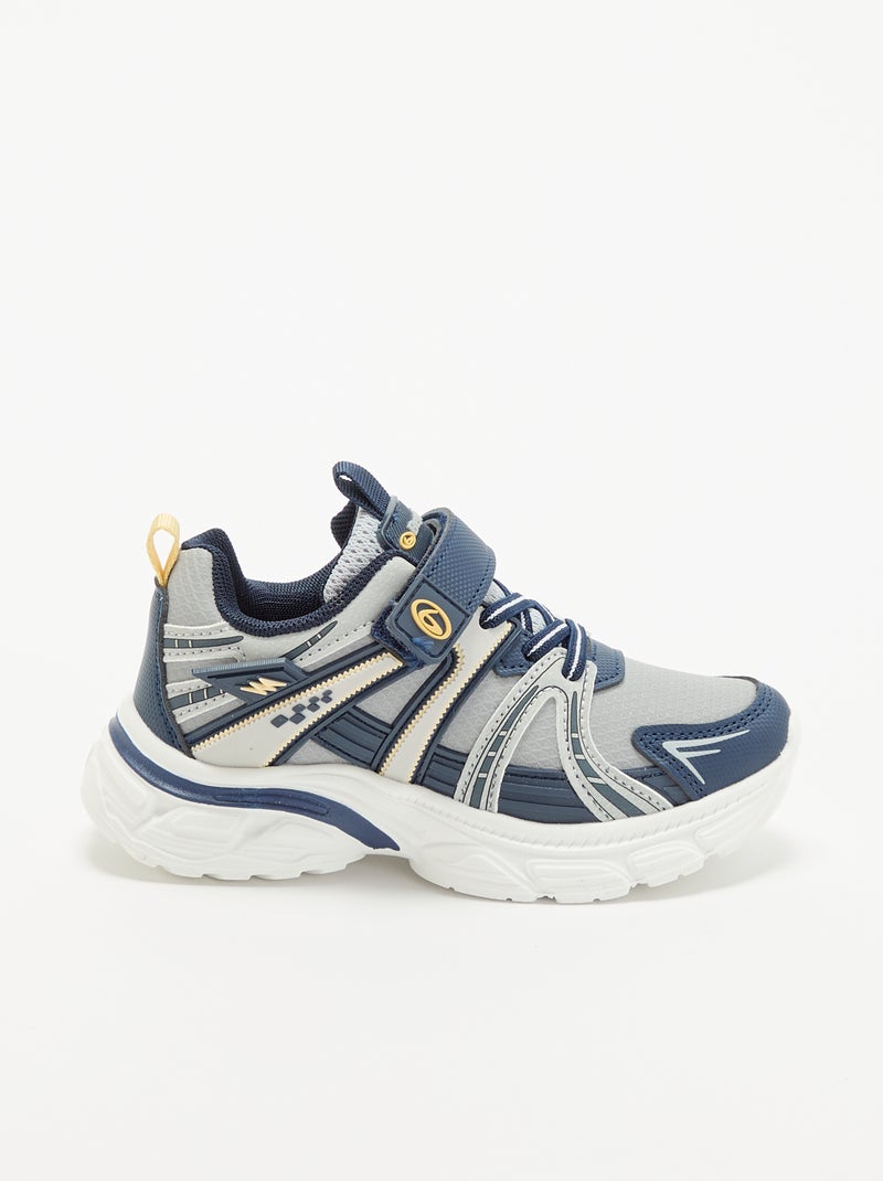 Zapatillas deportivas con cierres de velcro y cordones elásticos Azul - Kiabi