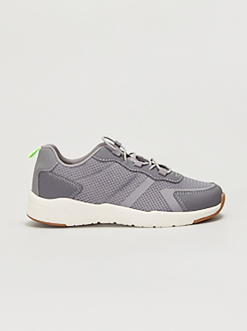 Zapatillas deportivas con cordones elásticos GRIS - Kiabi