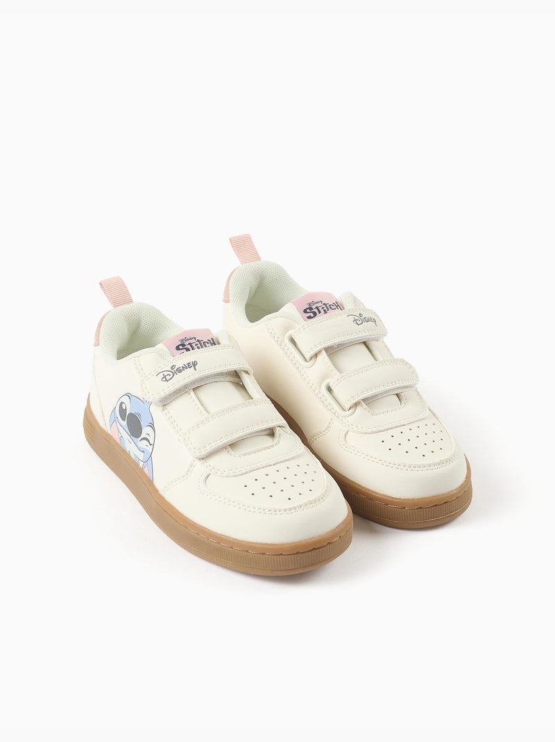 Zapatillas deportivas con estampado de Stitch y tiras autoadherentes Beige claro - Kiabi