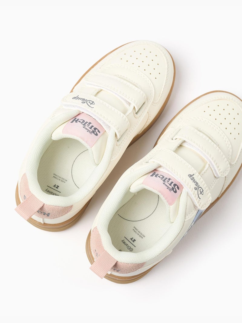 Zapatillas deportivas con estampado de Stitch y tiras autoadherentes Beige claro - Kiabi