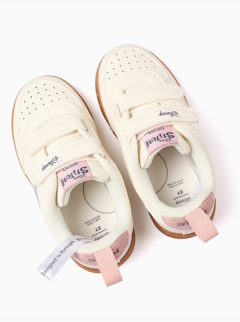 Zapatillas deportivas con estampado de Stitch y tiras autoadherentes Beige claro - Kiabi