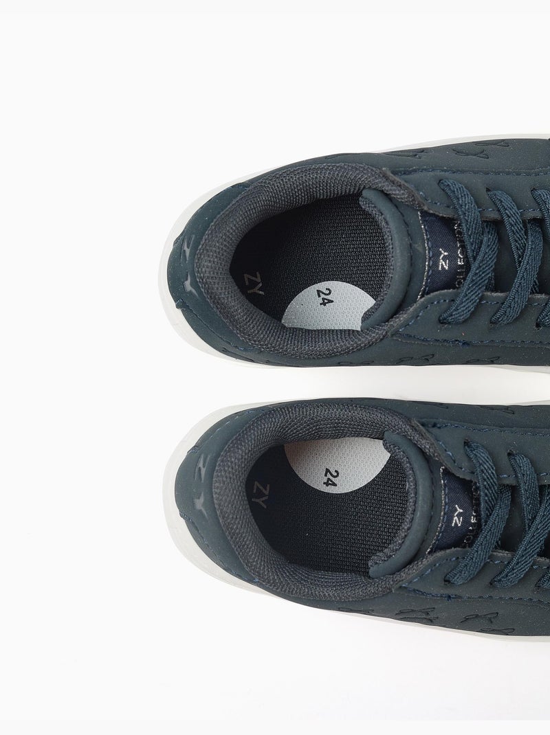 Zapatillas deportivas con lazos en relieve y cordones elásticos Azul Azul - Kiabi