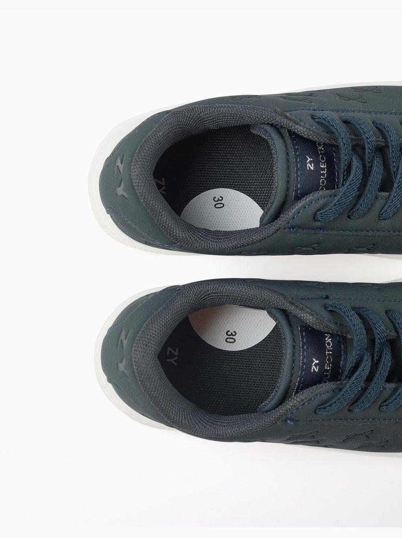 Zapatillas deportivas con lazos en relieve y cordones elásticos Azul Azul - Kiabi