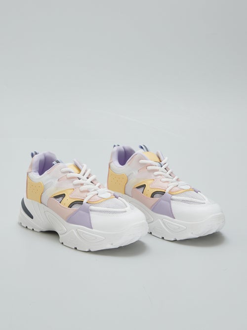 Zapatillas deportivas con múltiples materiales y colores - Kiabi
