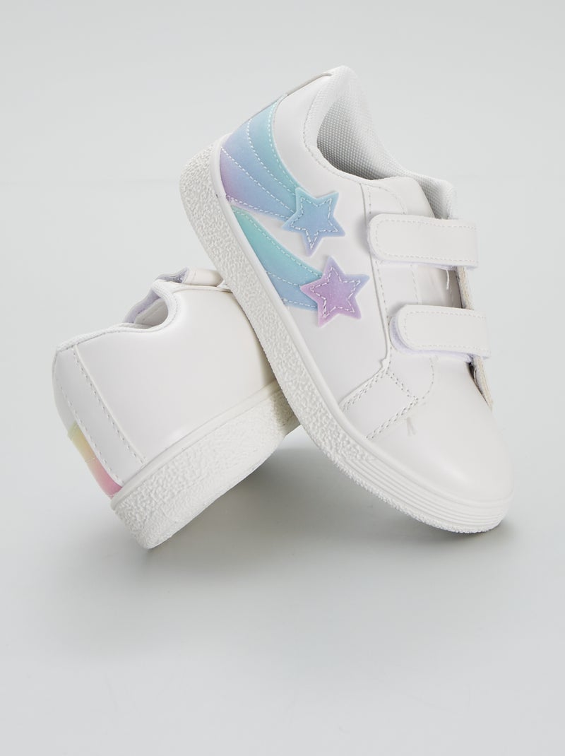 Zapatillas deportivas con velcros 'estrella fugaz' blanco - Kiabi