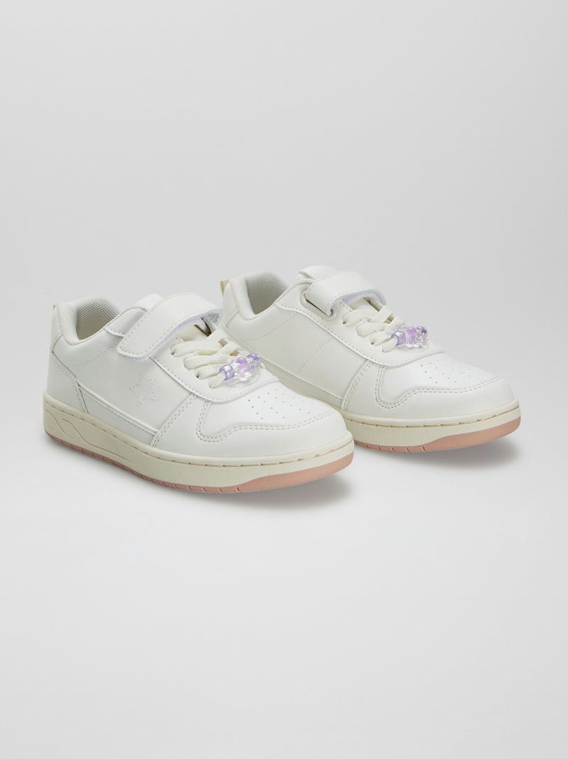 Zapatillas deportivas con velcros y cordones elásticos blanco - Kiabi