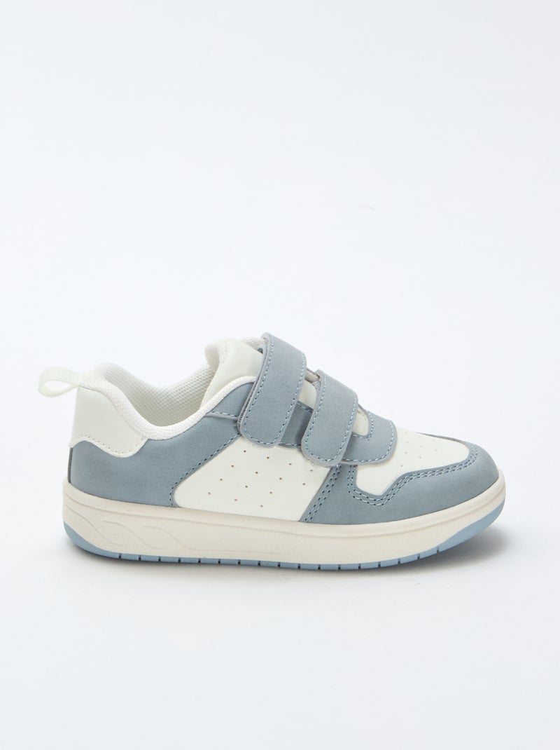Zapatillas deportivas de imitación con 2 velcros Azul - Kiabi