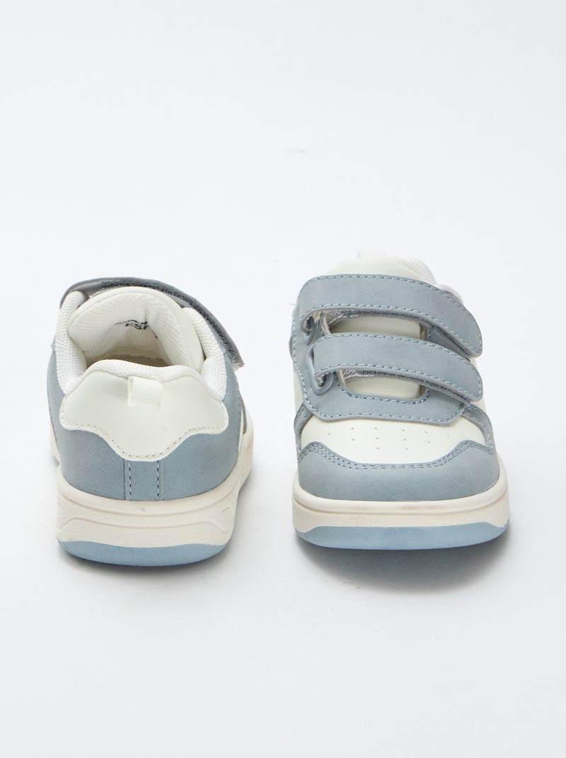 Zapatillas deportivas de imitación con 2 velcros Azul - Kiabi