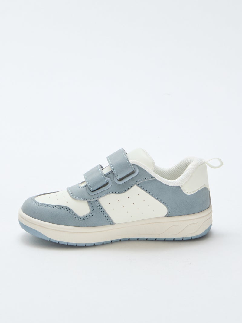 Zapatillas deportivas de imitación con 2 velcros Azul - Kiabi