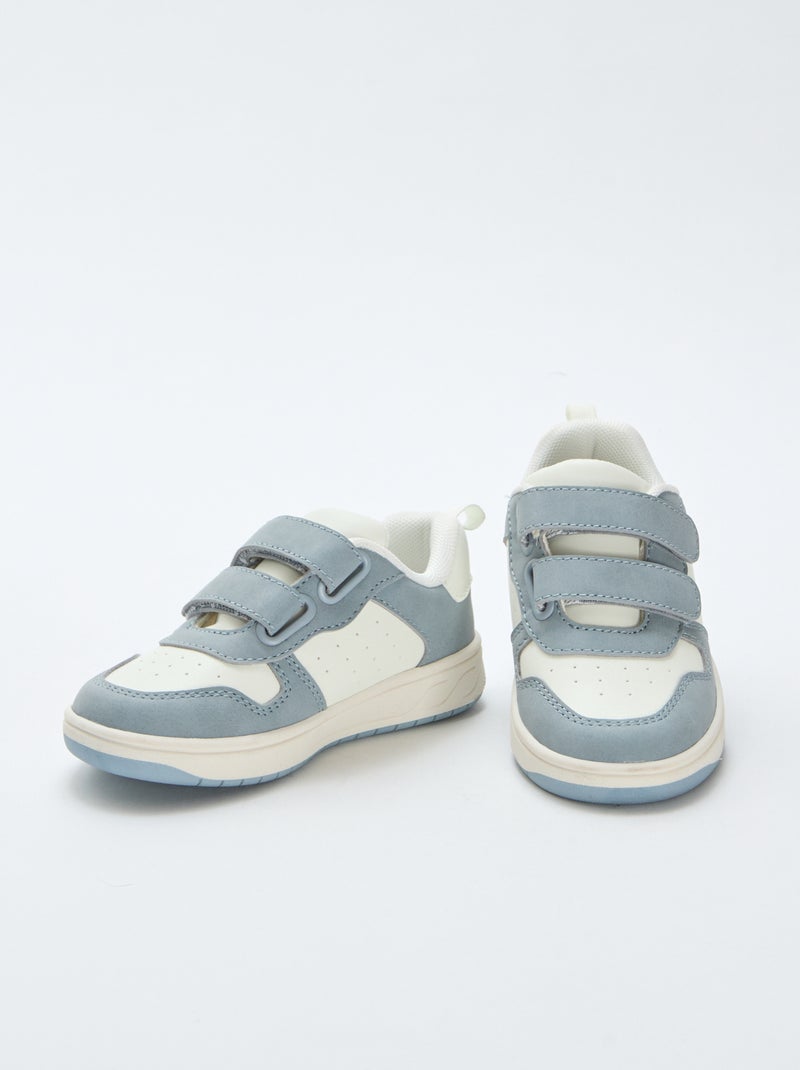 Zapatillas deportivas de imitación con 2 velcros Azul - Kiabi