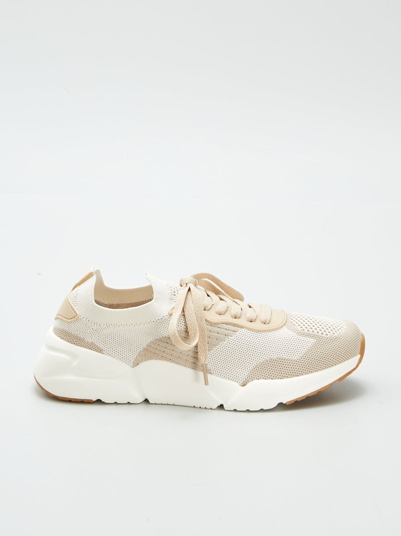 Zapatillas deportivas de malla BEIGE - Kiabi