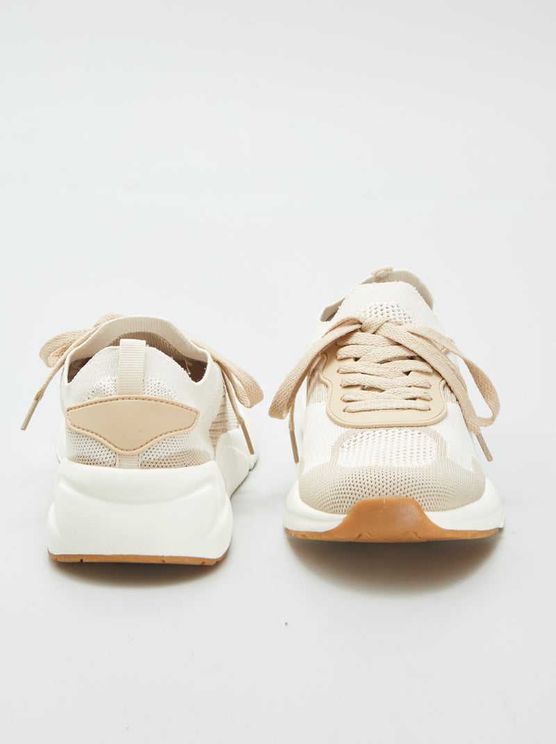 Zapatillas deportivas de malla BEIGE - Kiabi
