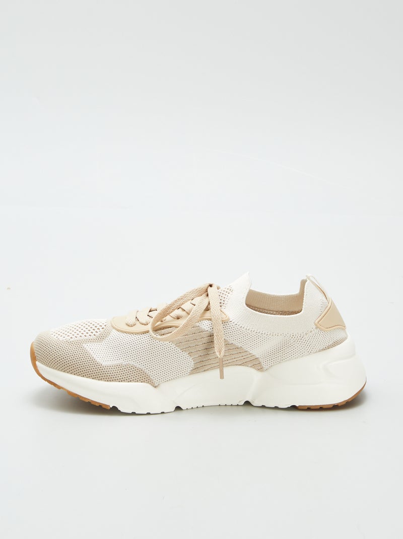Zapatillas deportivas de malla BEIGE - Kiabi
