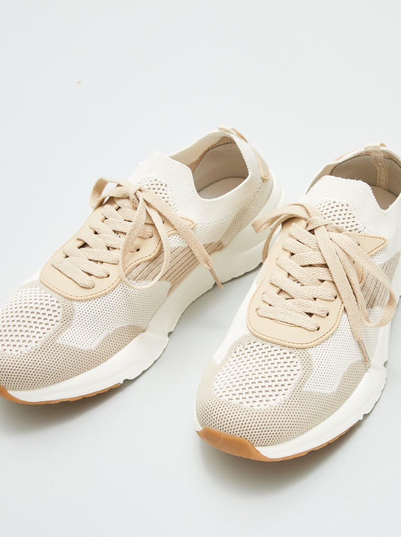 Zapatillas deportivas de malla BEIGE - Kiabi