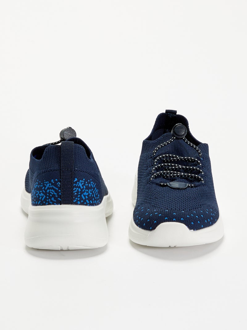 Zapatillas deportivas de malla con cordones y topes Azul - Kiabi
