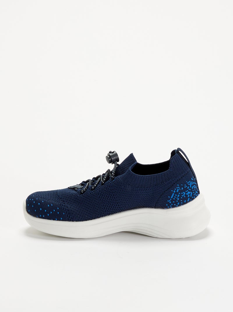 Zapatillas deportivas de malla con cordones y topes Azul - Kiabi