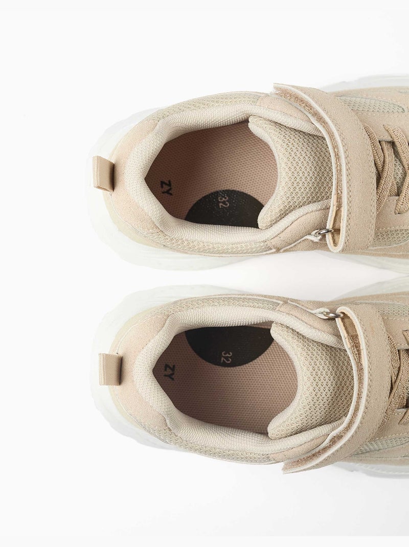 Zapatillas deportivas de malla con suela gruesa antideslizante Beige - Kiabi