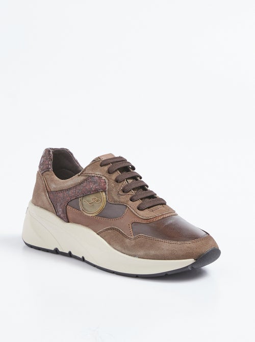 Zapatillas deportivas de piel multimaterial - AFIBEL - Kiabi