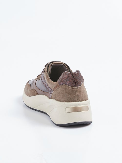 Zapatillas deportivas de piel multimaterial - AFIBEL - Kiabi