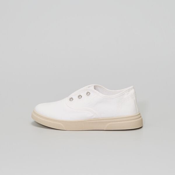 Zapatillas deportivas de tela Mujer talla 34 a 48 - blanco - Kiabi - 16,00€