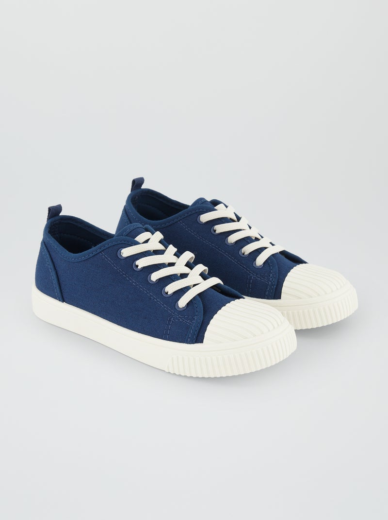 Zapatillas deportivas de tela con cordones AZUL - Kiabi