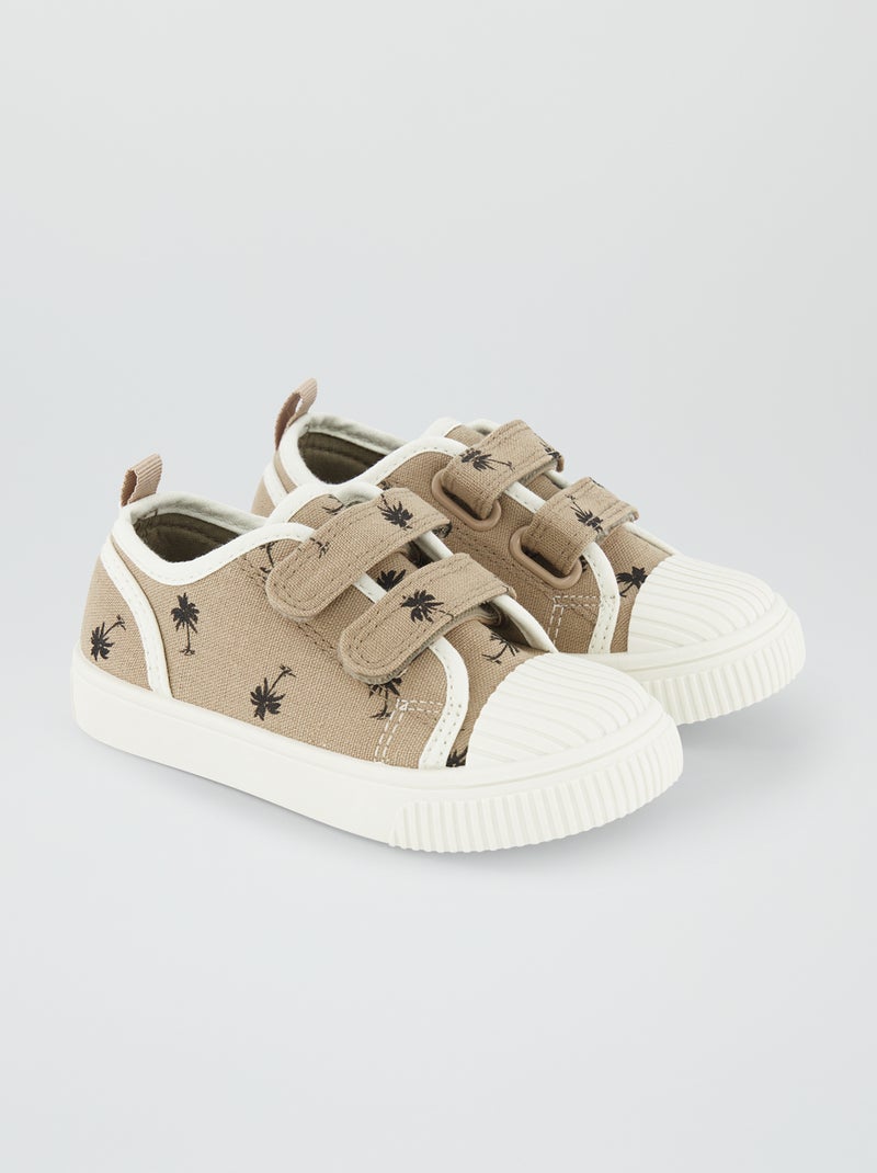 Zapatillas deportivas de tela con cordones BEIGE - Kiabi