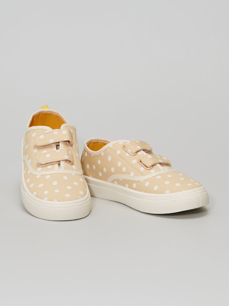 Zapatillas deportivas de tela con estampado de 'lunares' AMARILLO - Kiabi