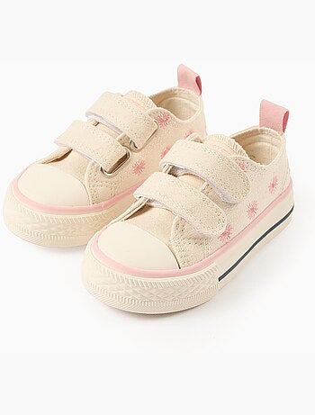 Zapatillas deportivas de tela con motivo floral bordado