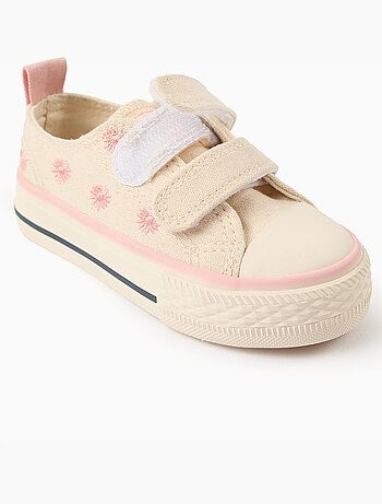 Zapatillas deportivas de tela con motivo floral bordado