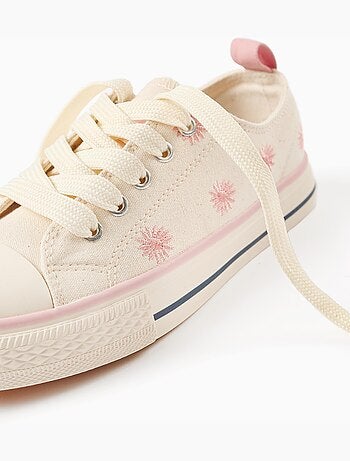 Zapatillas deportivas de tela con motivo floral bordado